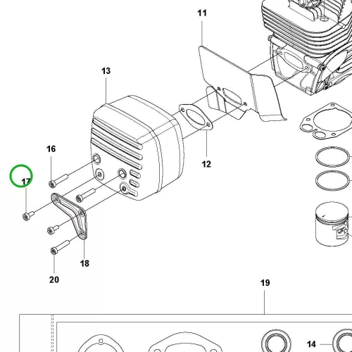 Husqvarna csavar K 760 II, K 970, K 1270, K 1270 R vágógéphez robbantott ábra
