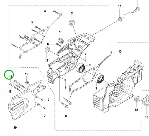 Husqvarna fogantyúcsavar K 770, K 970, K 1270, K 2500 vágógéphez robbantott ábra