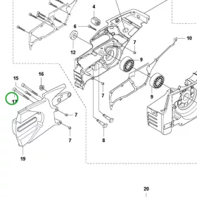 Husqvarna forgattyúsházcsavar K 7000, K 970, K 1270 vágógéphez robbantott ábra