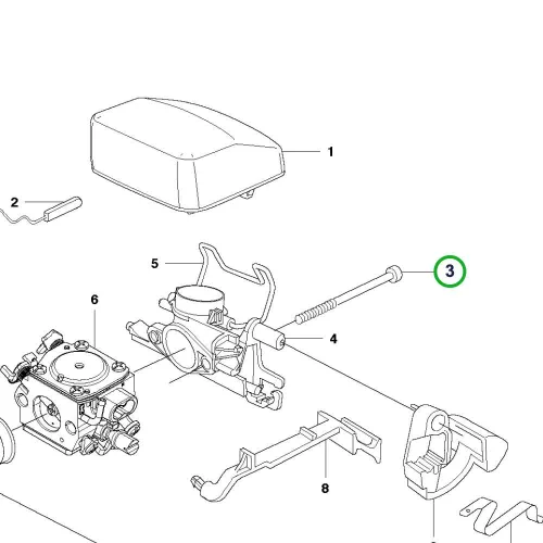Husqvarna karburátorcsavar 346 XP, 353, 455 Rancher láncfűrészhez robbantott ábra