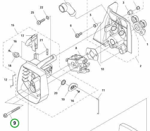Husqvarna karburátor csavar MT5x50 135R, 535RX, 535RXT fűkaszához robbantott ábra