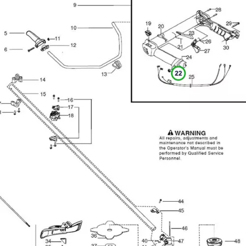 Husqvarna hatlapú anya M5 129R, 135R, 535RX, 543RS fűkaszához robbantott ábra