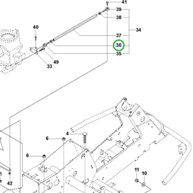 Husqvarna hatlapú anya M6 balmenetes R 216T AWD, R 316T AWD riderhez robbantott ábra