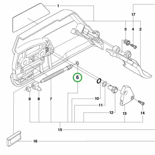 Husqvarna kuplungfedél alátét 365, 372 XP, 390 XP láncfűrészhez robbantott ábra