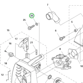 Husqvarna alátét 5,3x11x0,5 szivatórúd 135R, 535RX, 535RXT fűkaszához robbantott ábra