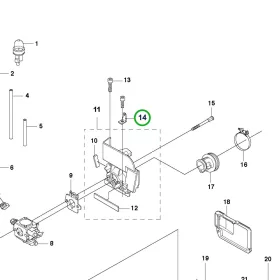 Husqvarna karburátor laposcsap vinkel 345FX, 343R fűkaszához robbantott ábra