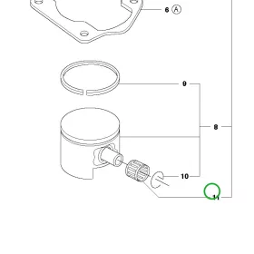 Husqvarna tűcsapágy 545RX, 545FR, 545F fűkaszához robbantott ábra