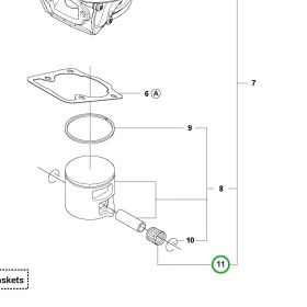 Husqvarna csapágy 555, 545, 550 XP, 562 XP láncfűrészhez robbantott ábra