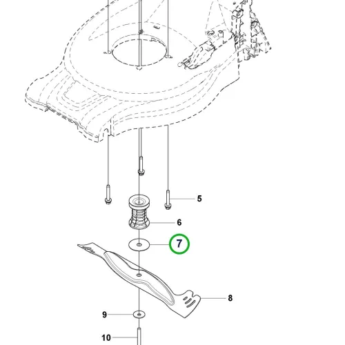 Husqvarna motor alátét LC 551VQ, LC 347V, LC 347VE, LC 253S fűnyíróhoz robbantott ábra