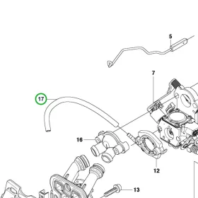 Husqvarna impulzuscső 80 mm 455, 460 Rancher láncfűrészhez robbantott ábra