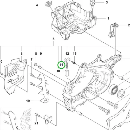Husqvarna helyezőrugó 555, 560 XP, 435 II, 440 II láncfűrészhez robbantott ábra