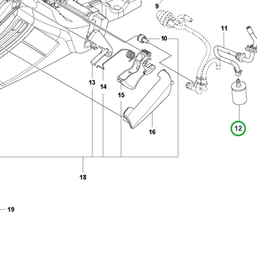 Husqvarna üzemanyagszűrő 100 darabos csomag 545 Mark II láncfűrészhez robbantott ábra
