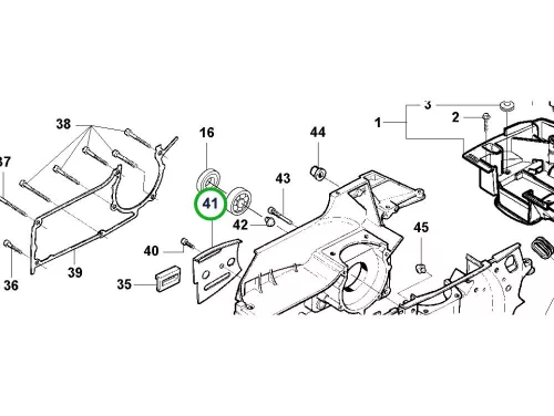 Husqvarna védőlemez forgattyúház 395 XP láncfűrészhez robbantott ábra