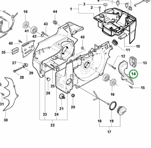 Husqvarna levegőcső forgattyúház 395 XP láncfűrészhez robbantott ábra