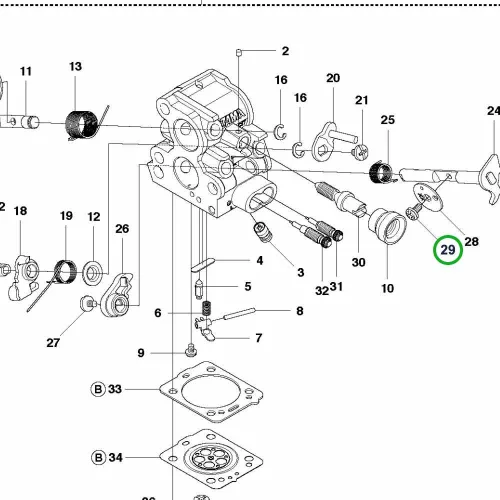 Husqvarna karburátor fedélcsavar 435 II, 440 II láncfűrészhez robbantott ábra
