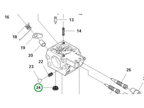 Husqvarna karburátor szitaszűrő 135R, 535RX, 535RXT fűkaszához robbantott ábra