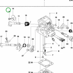 Husqvarna pillangószelep csavar 435 II, 440 II, 445 II láncfűrészhez robbantott ábra