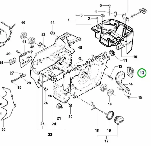 Husqvarna levegőcső átvezetőgumi 395 XP láncfűrészhez robbantott ábra