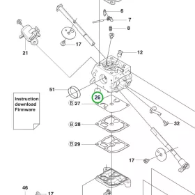 Husqvarna karburátor szűrő 555, 560 XP, 576 XP, 445 láncfűrészhez robbantott ábra
