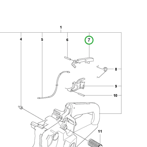 Husqvarna gázbiztosító 365, 372 XP, 390 XP láncfűrészhez robbantott ábra