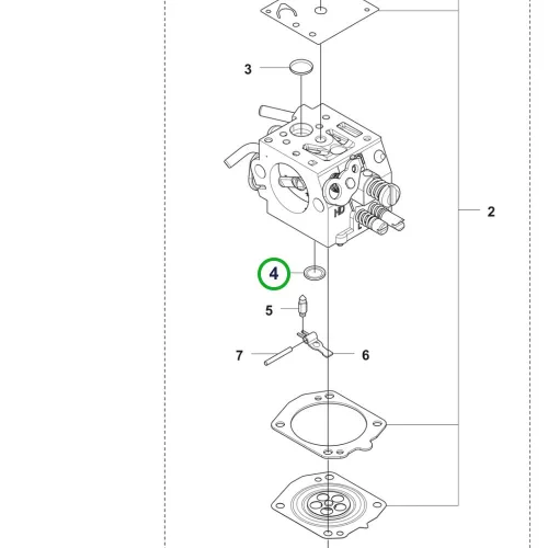 Husqvarna karburátor csatlakozó 365, 372 XP, 3120 XP láncfűrészhez robbantott ábra