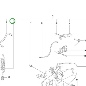 Husqvarna benzincső 340, 350 láncfűrészhez robbantott ábra