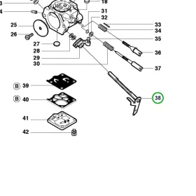 Husqvarna karburátor fojtótengely komplett 3120 XP láncfűrészhez robbantott ábra