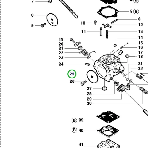 Husqvarna karburátor fojtószelep 3120 XP láncfűrészhez robbantott ábra
