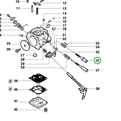 Husqvarna karburátor alapjárati csavar 3120 XP láncfűrészhez robbantott ábra