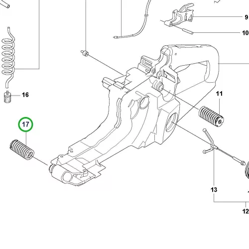 Husqvarna rezgéscsillapító elem kemény 365, 372 XP láncfűrészhez robbantott ábra