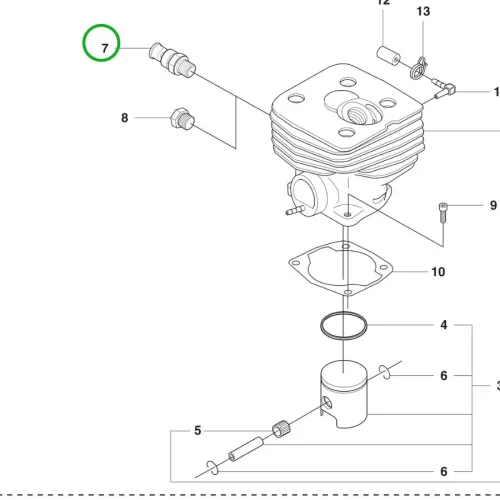 Husqvarna dekompresszor szelep 340, 345, 350, 55 láncfűrészhez robbantott ábra