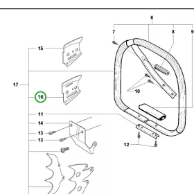 Husqvarna csőfoglalat lemez 395 XP láncfűrészhez robbantott ábra
