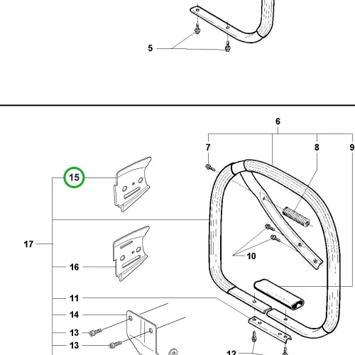 Husqvarna fogantyú lemez 395 XP láncfűrészhez robbantott ábra