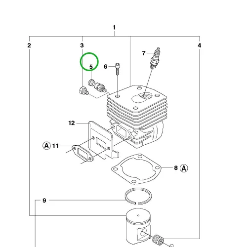 Husqvarna dekompresszor szelep 254, 257, 261, 262 XP láncfűrészhez robbantott ábra