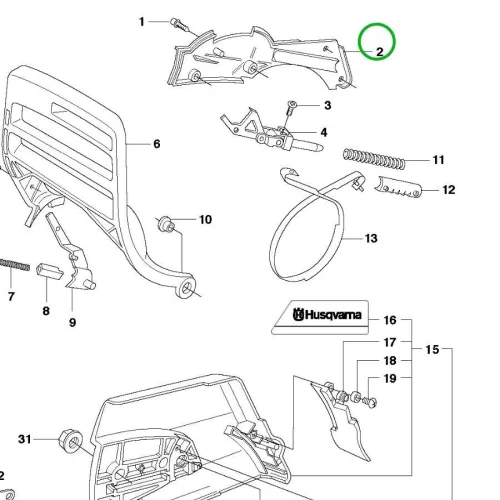 Husqvarna légszűrő fedél kupak 365, 371 XP, 372 XP láncfűrészhez robbantott ábra