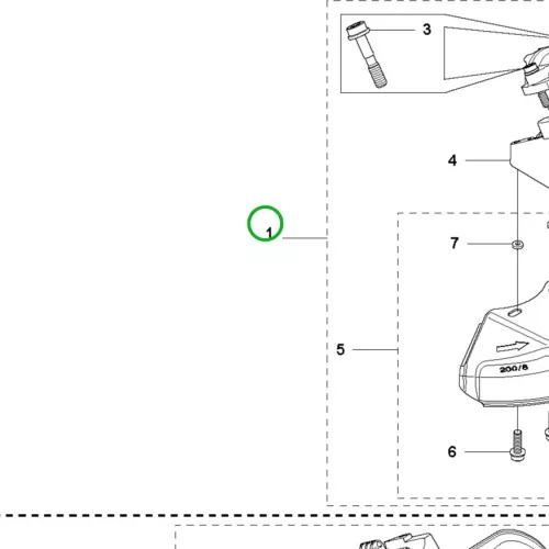 Husqvarna szórásvédő fém 240R fűkaszához robbantott ábra