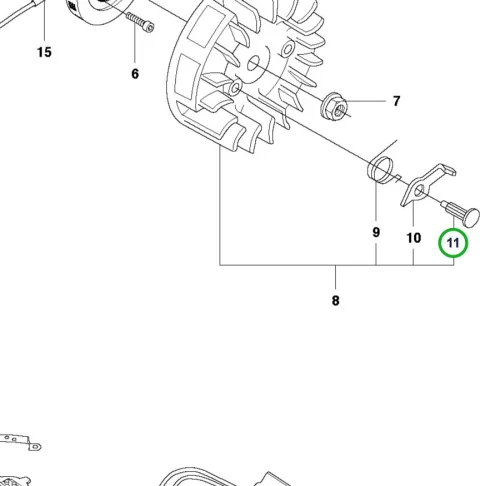Husqvarna generátor csap 346 XP, 353 láncfűrészhez robbantott ábra