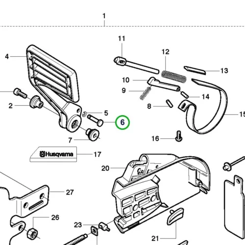 Husqvarna láncfék csapszeg 3120 XP, 395 XP láncfűrészhez robbantott ábra