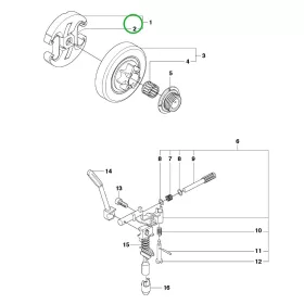 Husqvarna kuplungrugó 340, 350 láncfűrészhez robbantott ábra