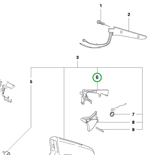Husqvarna gázbiztosító 346 XP, 353 láncfűrészhez robbantott ábra