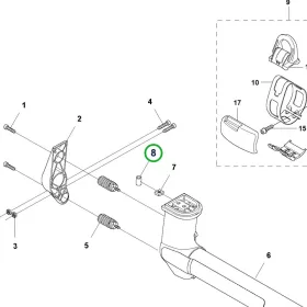 Husqvarna felfüggesztés védőfedél 545RX, 545FR, 555RXT fűkaszához robbantott ábra