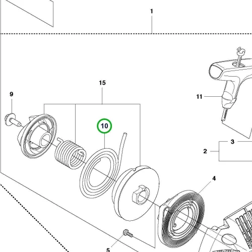 Husqvarna berántózsinór 435, 440, 450 láncfűrészhez robbantott ábra