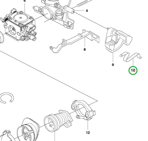Husqvarna rugó szivatókarhoz 346 XP, 353, 575 XP, 576 XP láncfűrészhez robbantott ábra