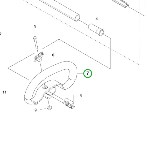 Husqvarna csőfoglalat 325iL, 520iLX szegélyvágóhoz robbantott ábra