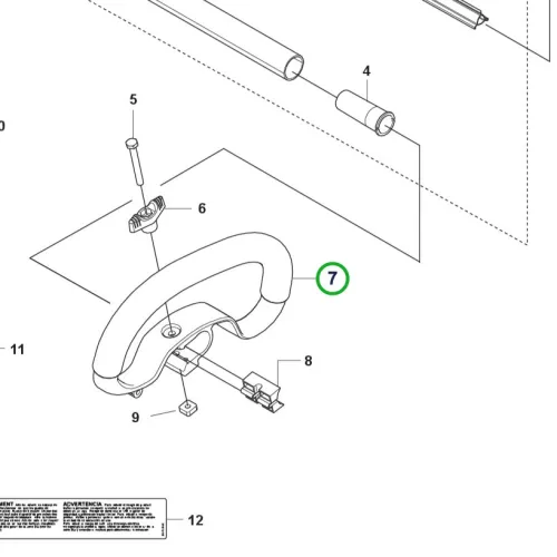 Husqvarna csőfoglalat 525iLXT, 525LK szegélyvágóhoz robbantott ábra