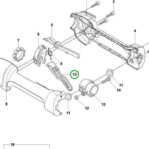 Husqvarna gázkarbillentyű 525LK, 535RXT fűkaszához robbantott ábra