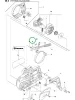 Husqvarna fékkilincs komplett 435 II, 440 II, 445 II láncfűrészhez robbantott ábra