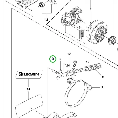 Husqvarna betét kuplungfedélhez 440 II, 450 II láncfűrészhez robbantott ábra