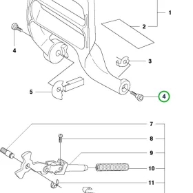 Husqvarna kuplungfedél csavar 346 XP, 353 láncfűrészhez robbantott ábra