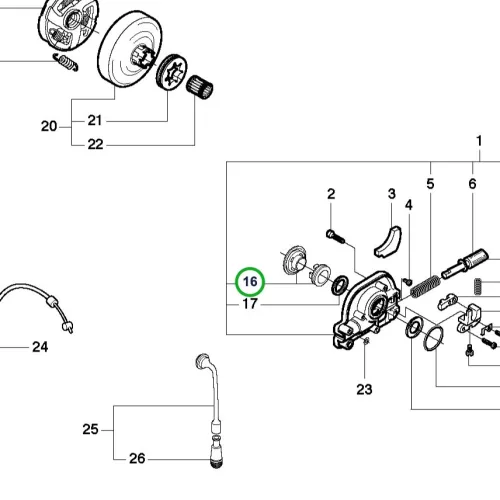 Husqvarna hajtókerék 3120 XP láncfűrészhez robbantott ábra